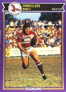 1987 Scanlens Rugby League #69 Chris Close Front